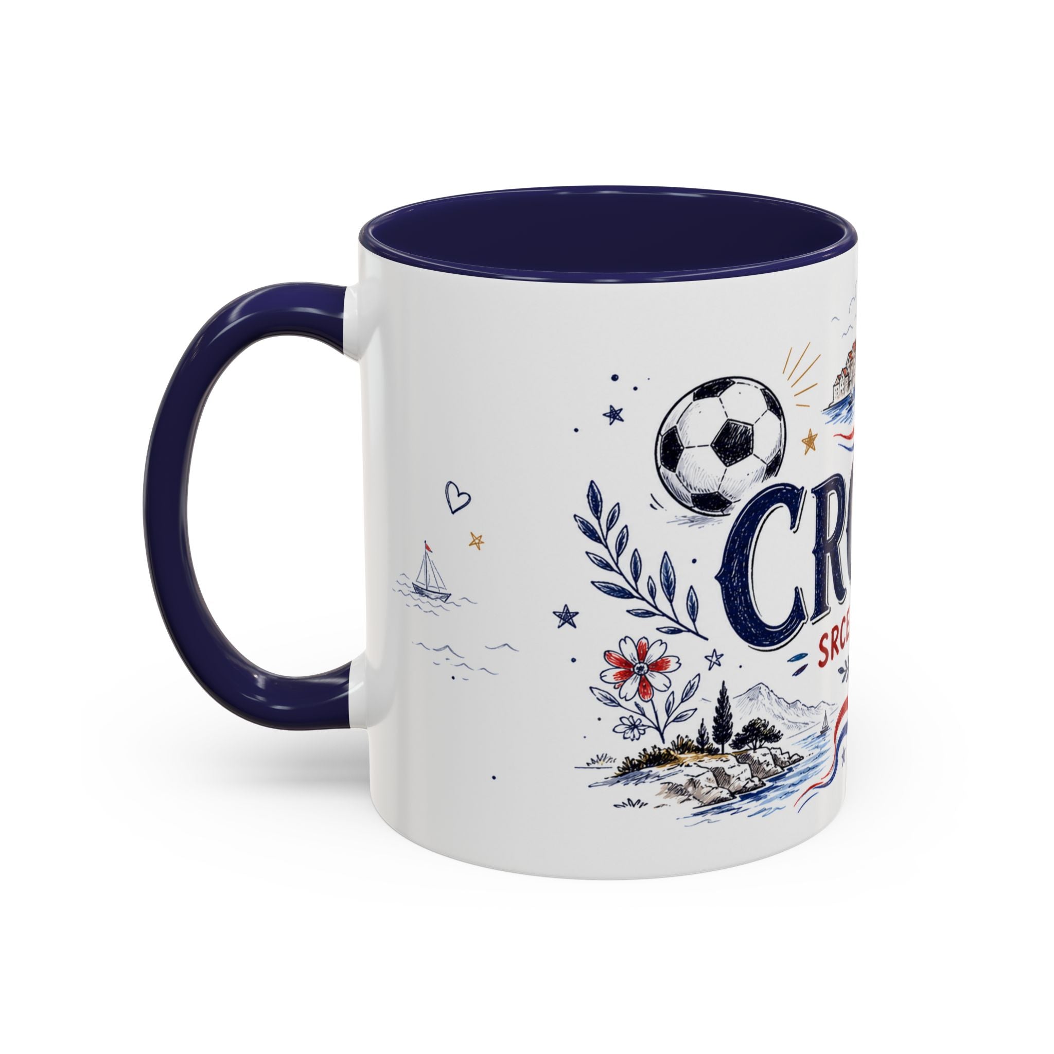 Croatia Soccer Coffee Mug | World Cup Fan Gift | Accent Color Ceramic 11oz 15oz Match Day Cup