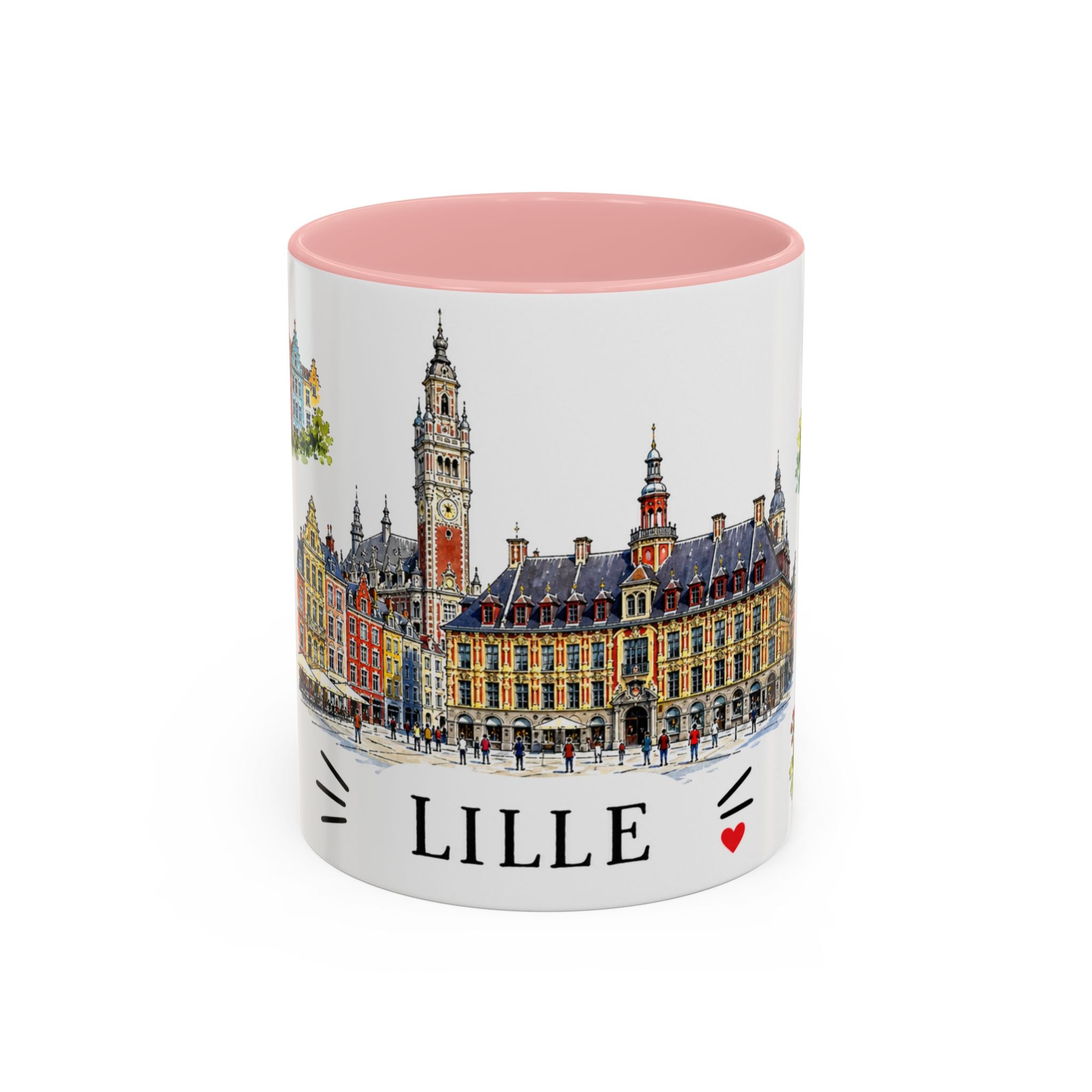 Lille Illustrated Travel Mug | City Souvenir Accent Coffee Mug | 11oz 15oz Ceramic Cup
