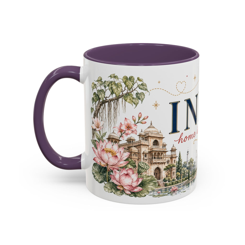 India Home Country Mug | Moving Away Gift | Long Distance Friendship | 11 oz 15 oz Accent Mug