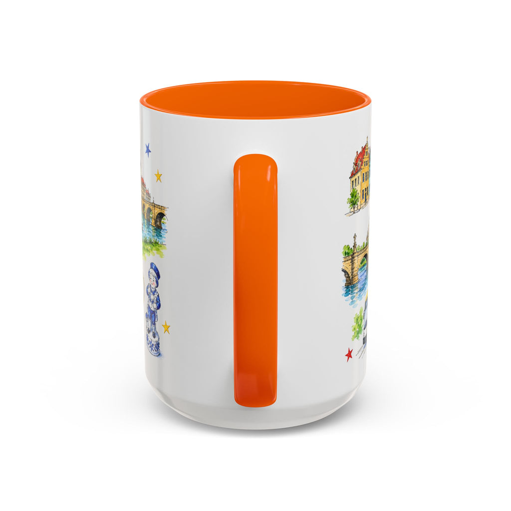 Dresden Illustrated Travel Mug | City Souvenir Accent Coffee Mug | 11oz 15oz Ceramic Cup