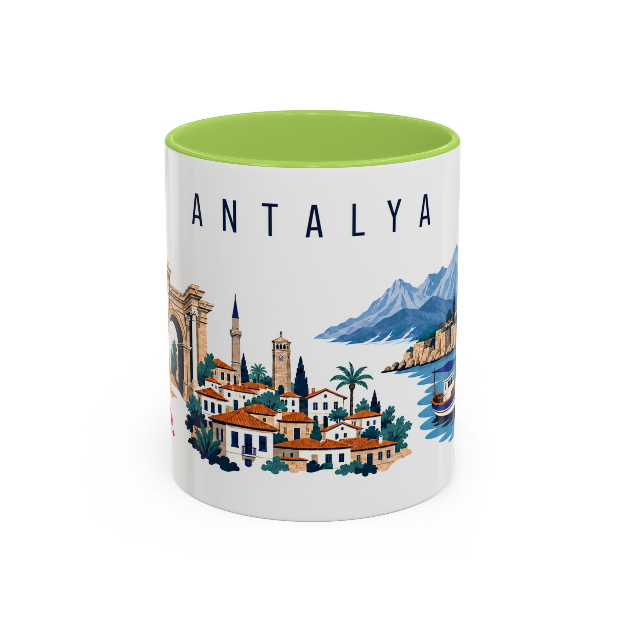 Antalya Coffee Mug | Turkey Travel Souvenir | Porcelain Decal City Gift | 11oz 15oz Accent Mug