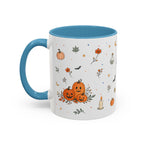 Friendly Ghost Halloween Mug | Pumpkin Flower Watercolor Gift | Accent Cup 11oz 15oz