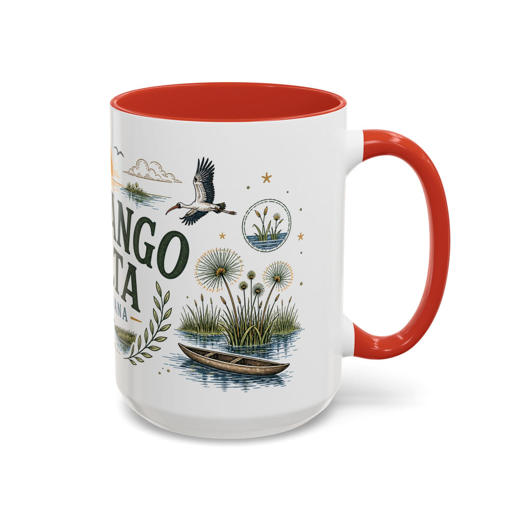 Okavango Delta Coffee Mug | Travel Destination Souvenir Gift | Accent Color Ceramic 11oz 15oz