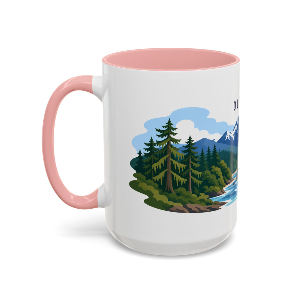 Olympic National Park Coffee Mug | Solid Color Block Park Souvenir | 11oz 15oz Accent Mug