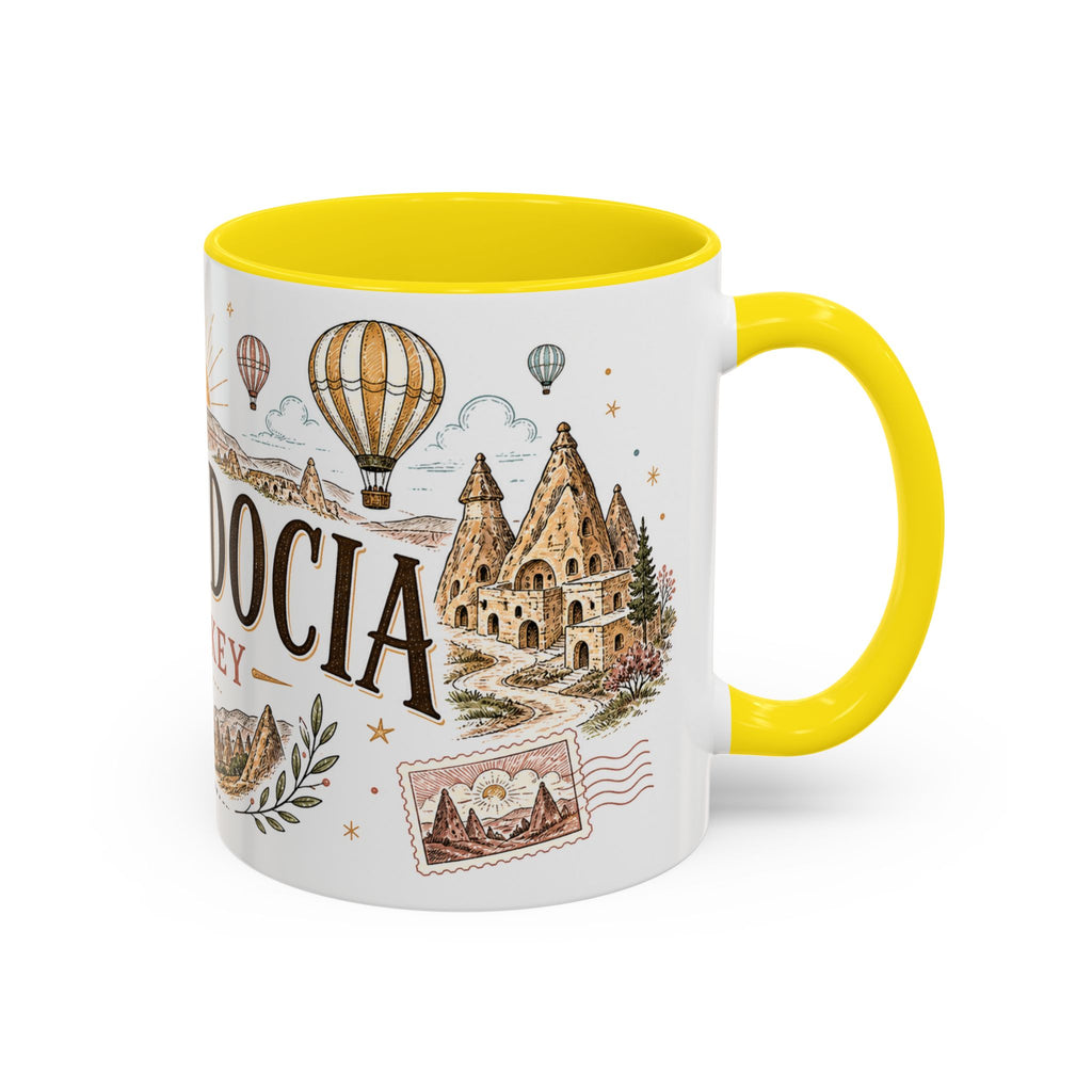 Cappadocia Coffee Mug | Travel Destination Souvenir Gift | Accent Color Ceramic 11oz 15oz