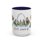 St. Louis Illustrated Travel Mug | City Souvenir Accent Coffee Mug | 11oz 15oz Ceramic Cup
