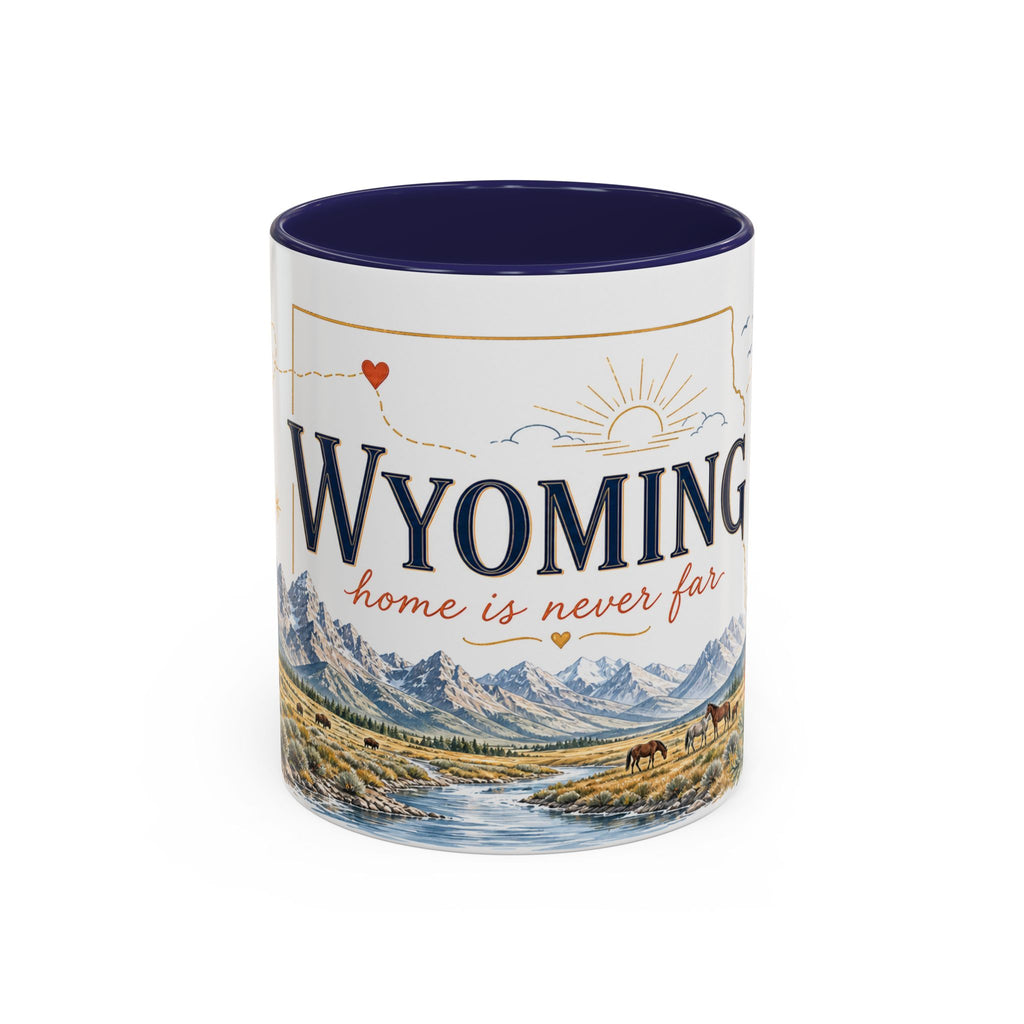 Wyoming Home State Mug | Moving Away Gift | Long Distance Friendship Coffee Cup | 11oz 15oz Accent Mug