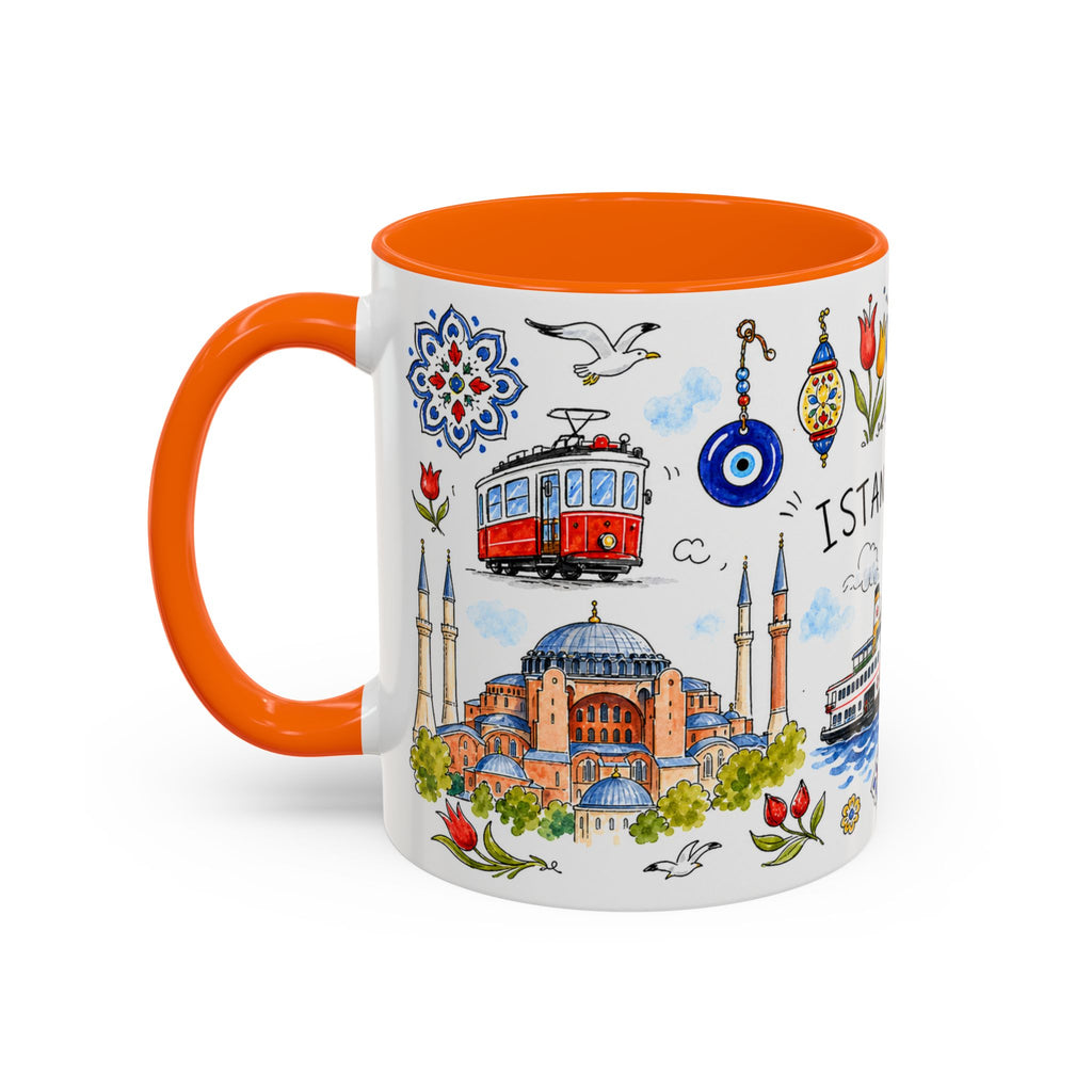 Istanbul Travel Mug | European City Souvenir Accent Coffee Mug | 11oz 15oz Ceramic Cup