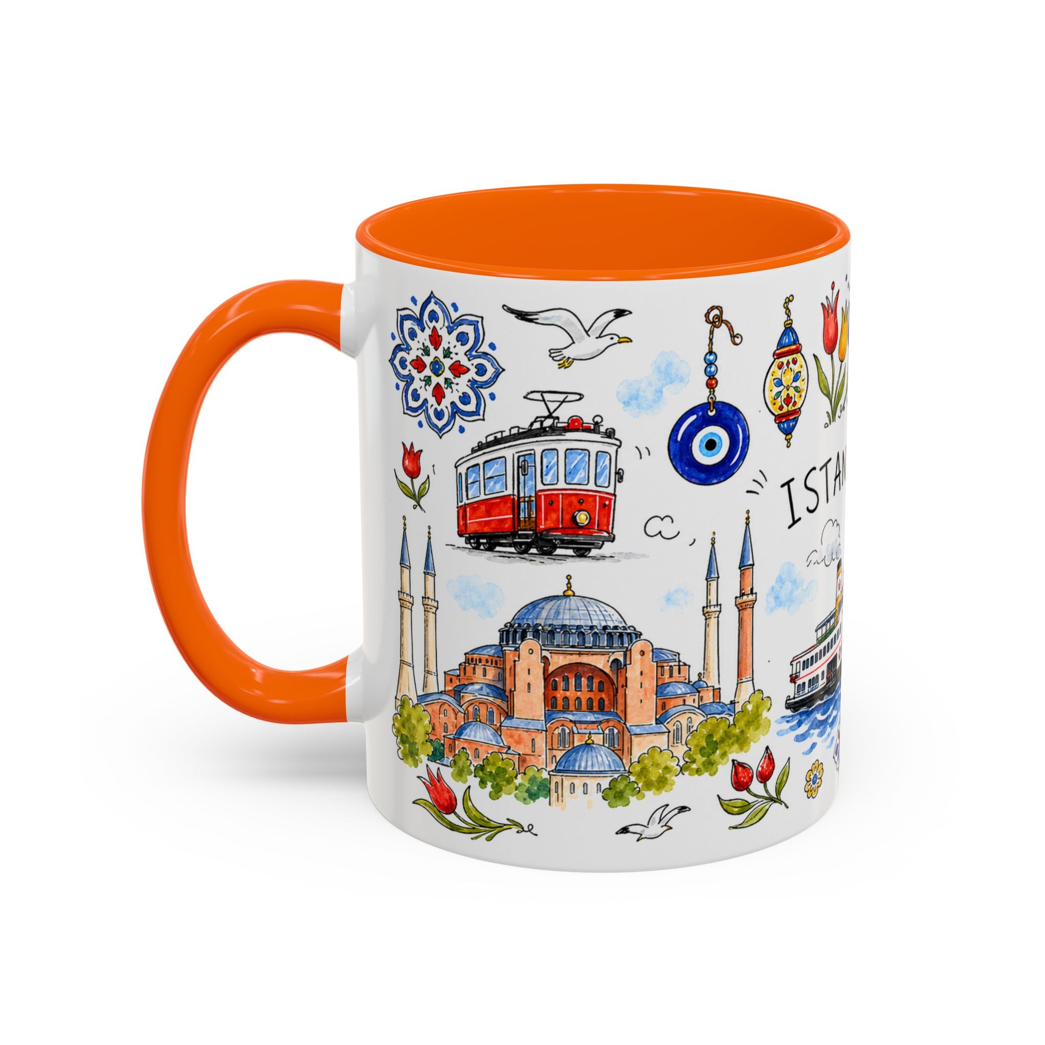 Istanbul Travel Mug | European City Souvenir Accent Coffee Mug | 11oz 15oz Ceramic Cup