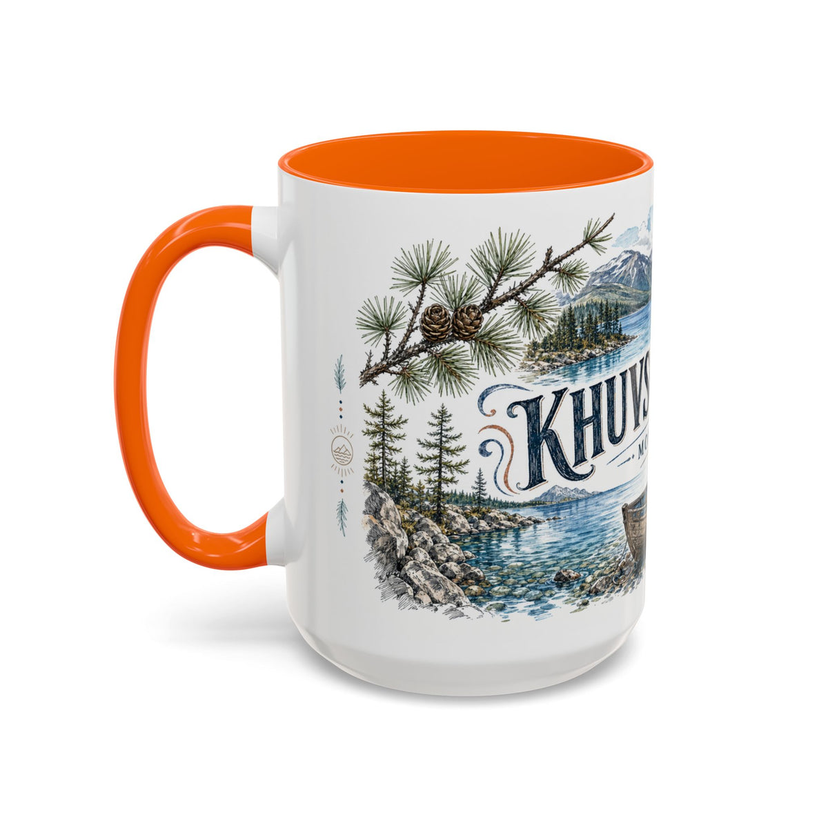 Khuvsgul Lake Mug, Mongolia Travel Souvenir, Bucket List Gift, Accent Ceramic Coffee Mug 11oz 15oz