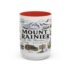 Mount Rainier Coffee Mug | National Park Hiking Washington Gift | Accent Color Ceramic 11oz 15oz