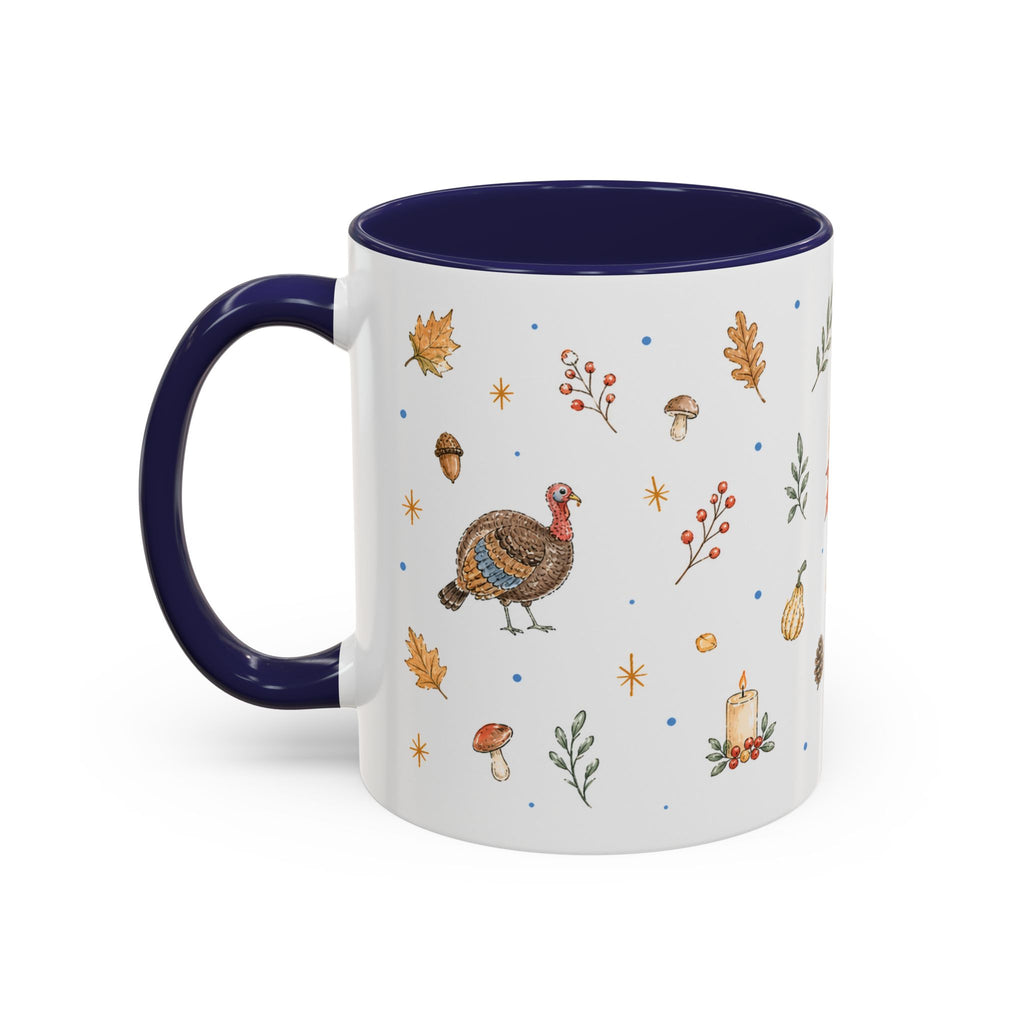 Thanksgiving Turkey Mug | Friendly Woodland Watercolor Gift | Autumn Accent Cup 11oz 15oz