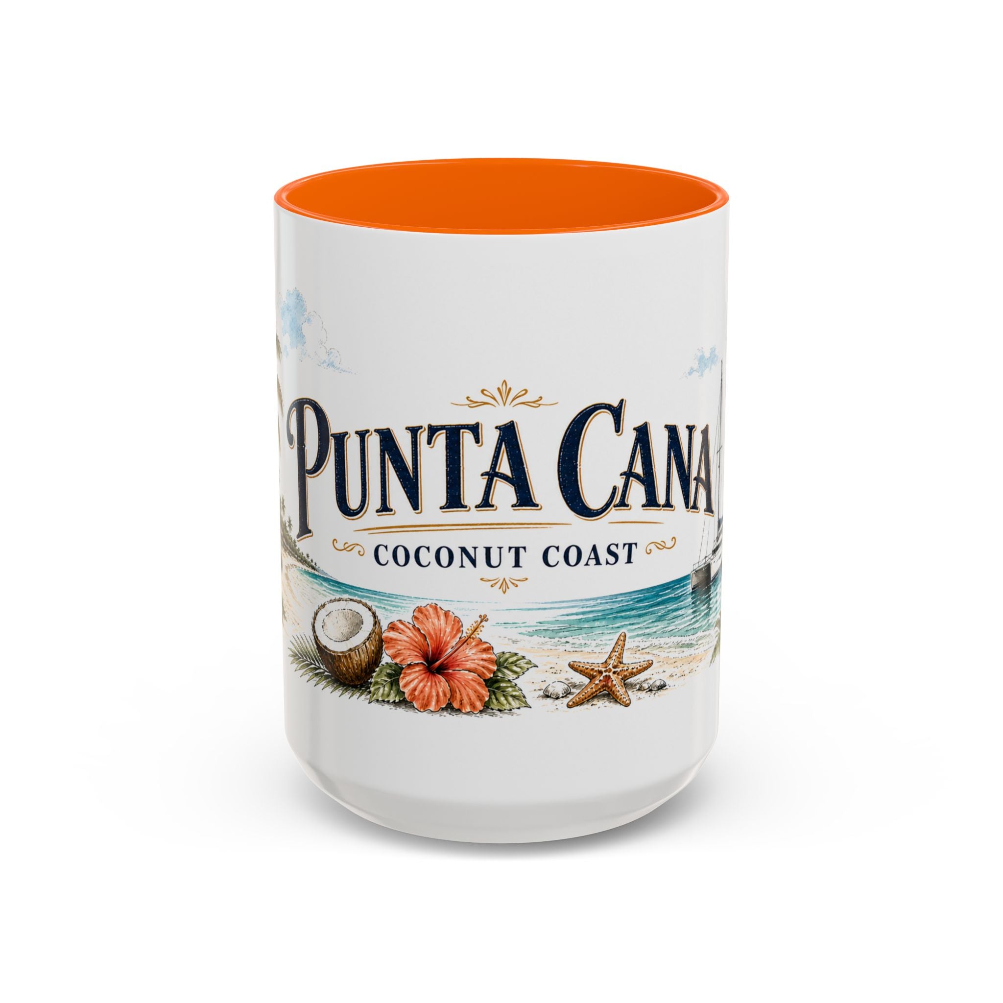 Punta Cana Coffee Mug | Dominican Republic Travel Souvenir | Vintage Illustrated City Gift | 11 oz 15 oz Accent Mug