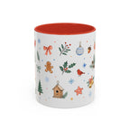 Woodland Christmas Mug | Deer Bird Watercolor Holiday Gift | Accent Cup 11oz 15oz