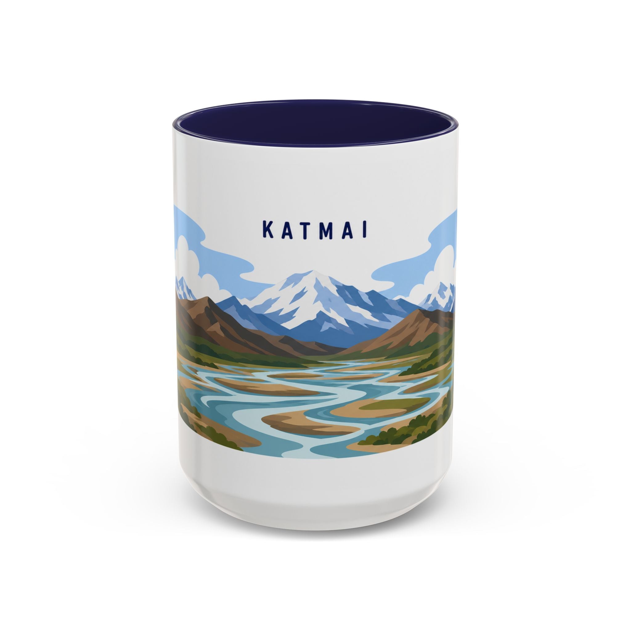 Katmai National Park Coffee Mug | Solid Color Block Park Souvenir | 11oz 15oz Accent Mug