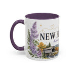 New Hampshire State Map Mug | Botanical Accents, Mountain Landscape Coffee Cup