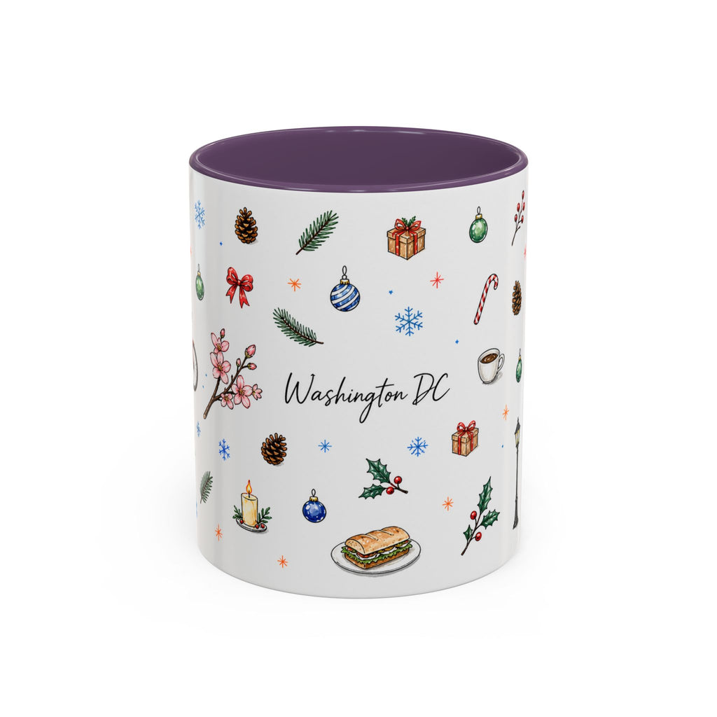 Washington DC Christmas Mug | Watercolor City Souvenir | Ceramic Coffee Cup 11oz 15oz