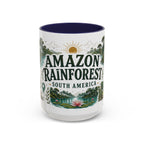 Amazon Rainforest Coffee Mug | Travel Destination Souvenir Gift | Accent Color Ceramic 11oz 15oz