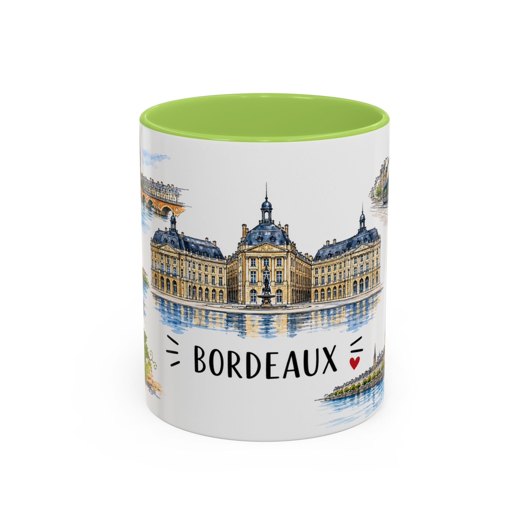 Bordeaux Illustrated Travel Mug | City Souvenir Accent Coffee Mug | 11oz 15oz Ceramic Cup
