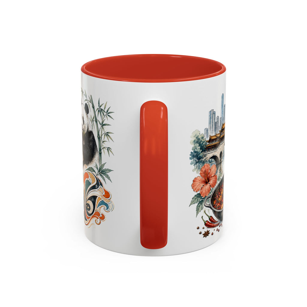 Chengdu Coffee Mug | China Travel Souvenir | Vintage Illustrated City Gift | 11 oz 15 oz Accent Mug