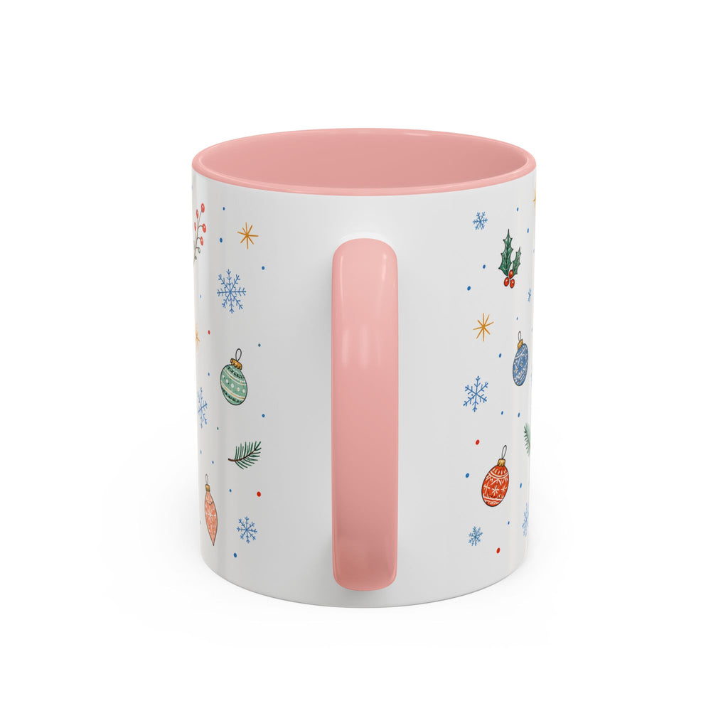 Christmas Ornament Mug | Snowflake Watercolor Holiday Gift | Accent Cup 11oz 15oz
