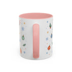 Christmas Ornament Mug | Snowflake Watercolor Holiday Gift | Accent Cup 11oz 15oz