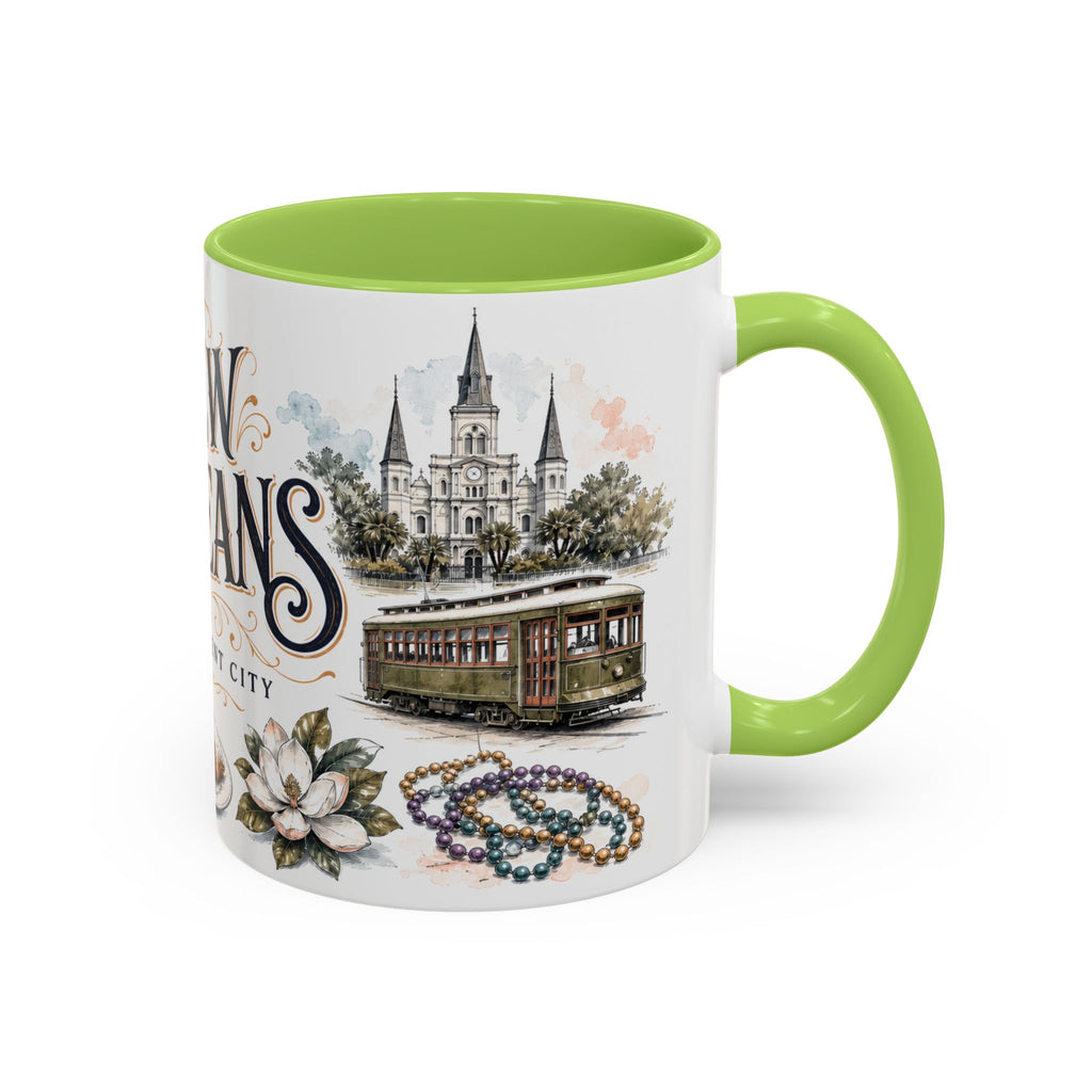 New Orleans Coffee Mug | United States Travel Souvenir | Vintage Illustrated City Gift | 11 oz 15 oz Accent Mug