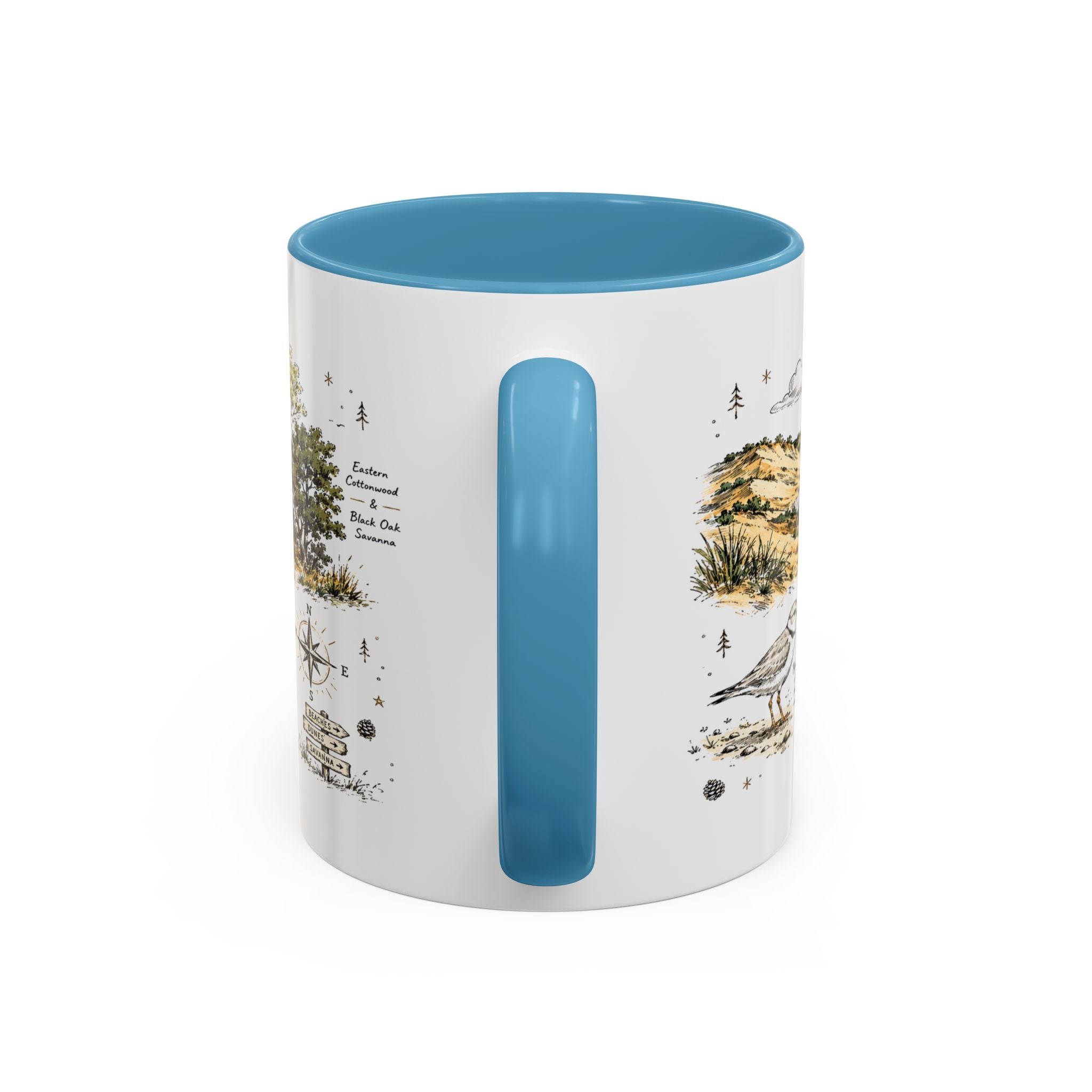 Indiana Dunes National Park Coffee Mug | Indiana Lake Michigan Beach Gift | Accent Color Ceramic 11oz 15oz