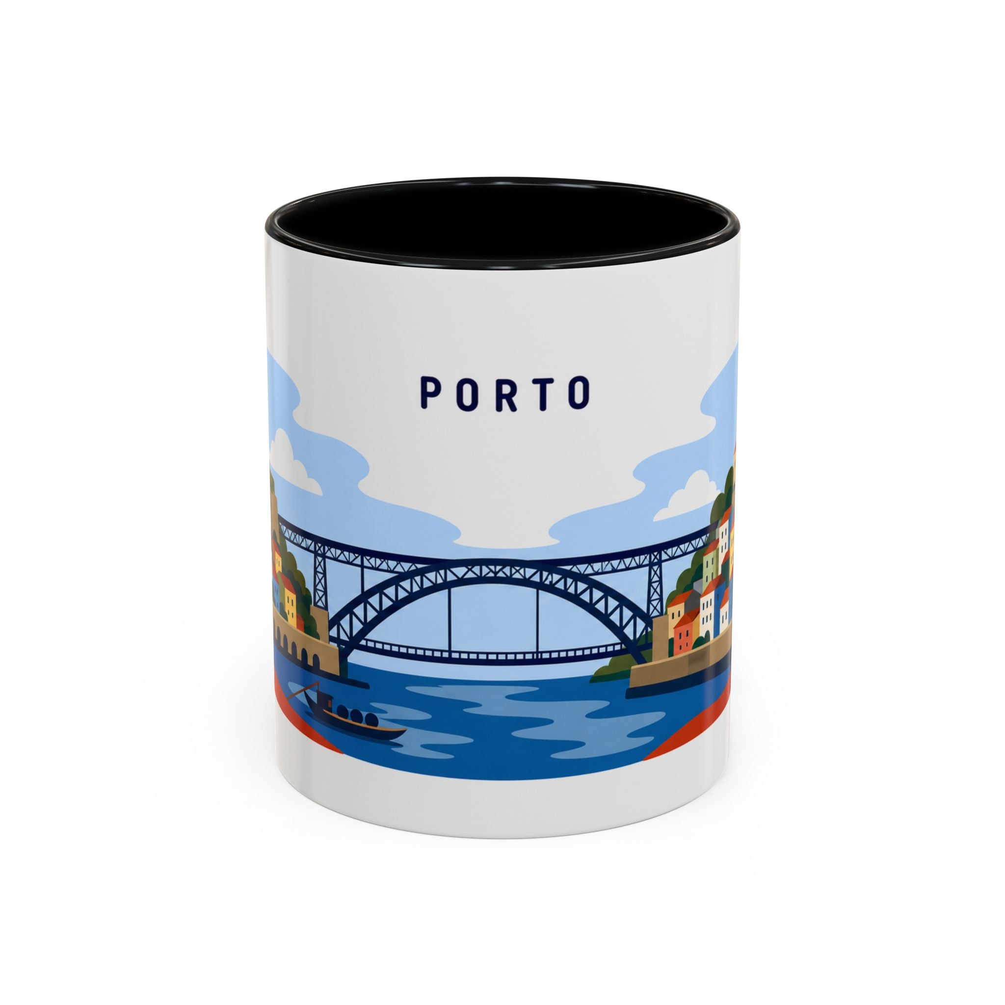 Porto Coffee Mug | Travel Destination Souvenir Gift | Accent Color Ceramic 11oz 15oz