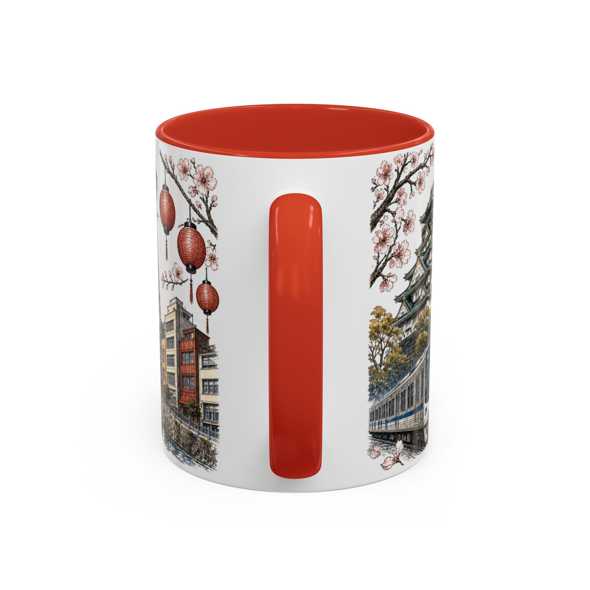 Osaka Coffee Mug | Japan Travel Souvenir | Vintage Illustrated City Gift | 11 oz 15 oz Accent Mug