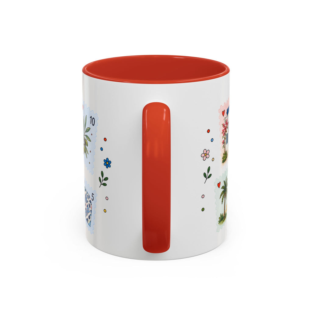 Tunis Coffee Mug | Postage Stamp Collage Mug | Travel Souvenir Accent Cup 11oz 15oz