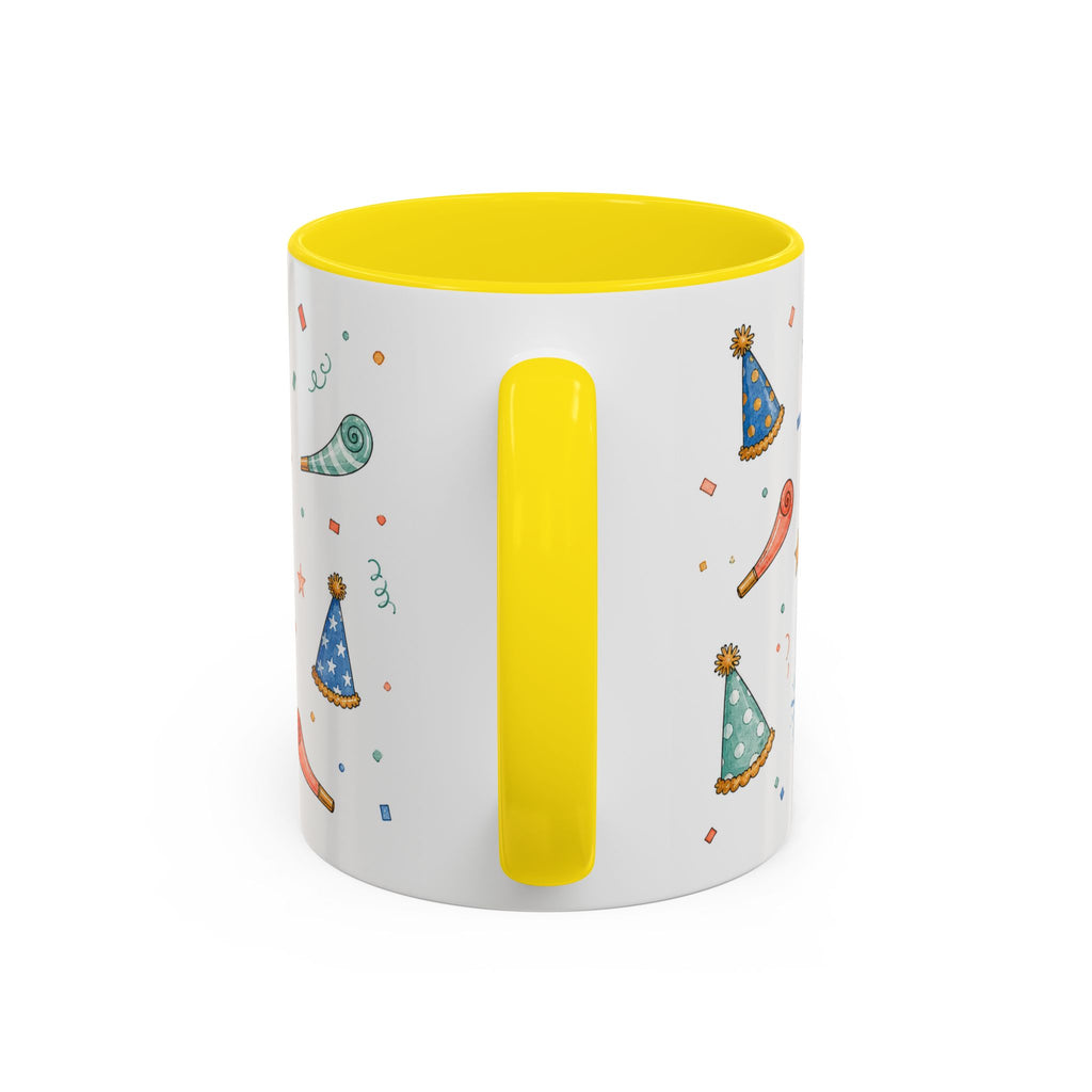 New Year Party Mug | Balloon Popper Watercolor Celebration Gift | Accent Cup 11oz 15oz