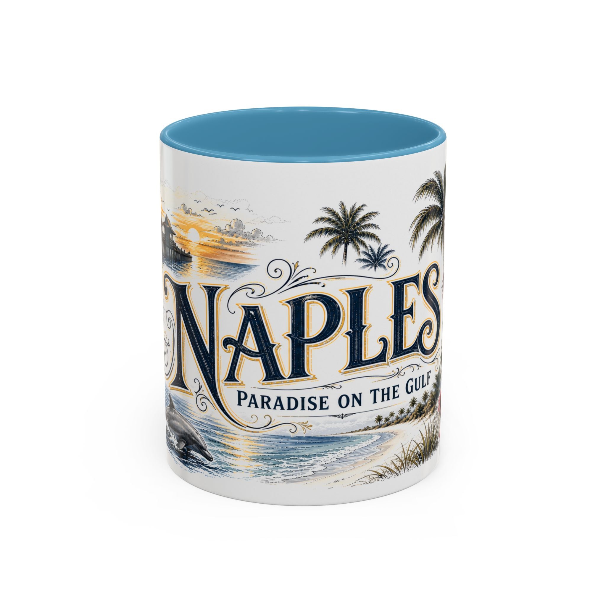 Naples Coffee Mug | United States Travel Souvenir | Vintage Illustrated City Gift | 11 oz 15 oz Accent Mug