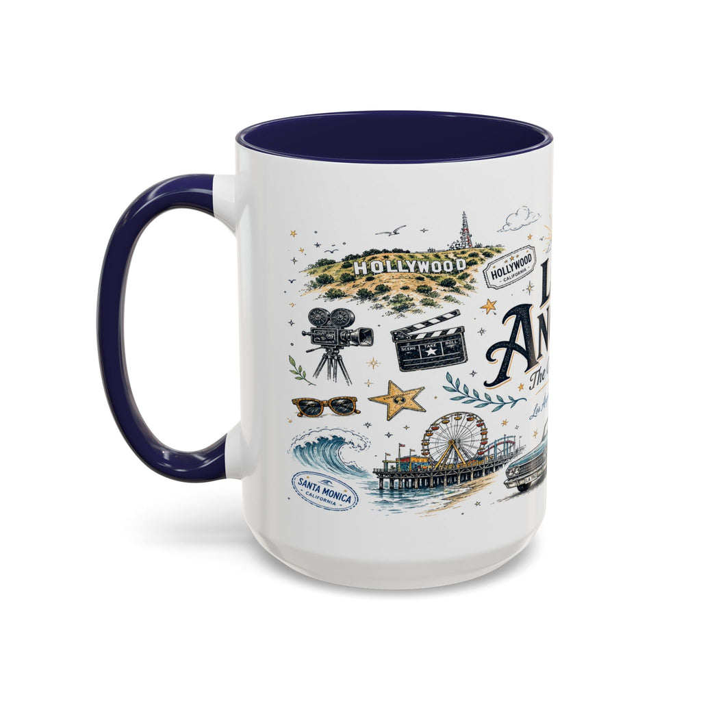 Los Angeles Coffee Mug | California Souvenir City Gift | Accent Color Ceramic 11oz 15oz