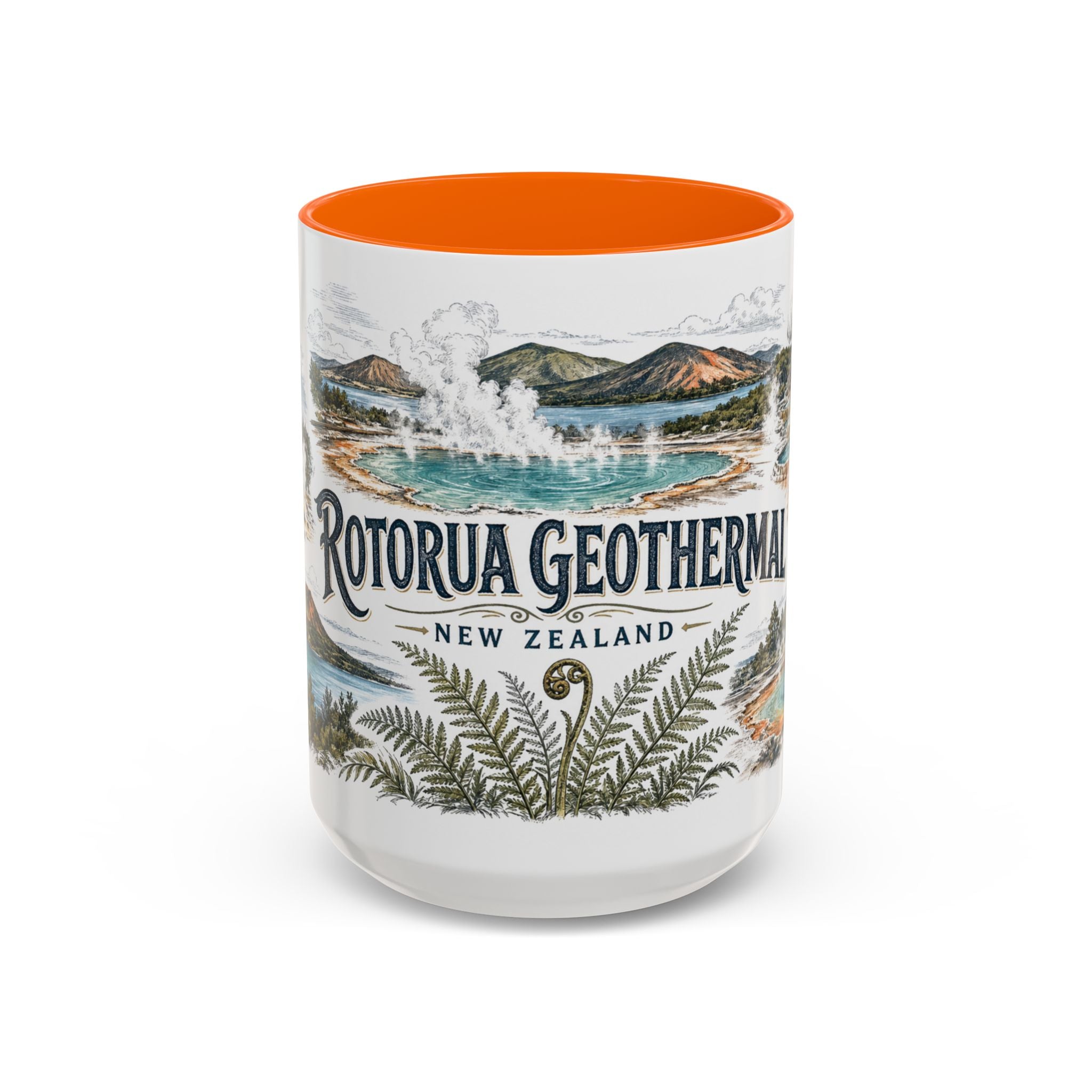 Rotorua Geothermal Mug, New Zealand Travel Souvenir, Bucket List Gift, Accent Ceramic Coffee Mug 11oz 15oz