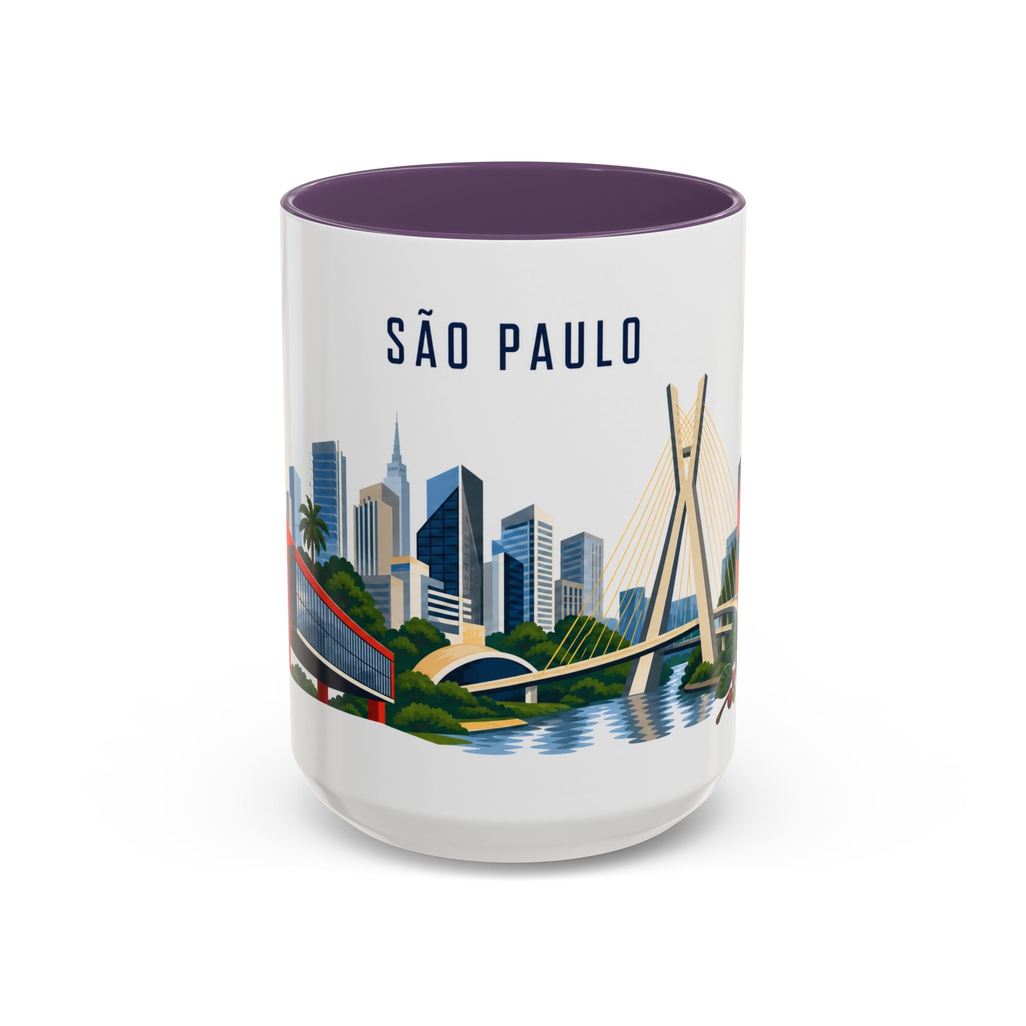 São Paulo Coffee Mug | Brazil Travel Souvenir | Porcelain Decal City Gift | 11oz 15oz Accent Mug