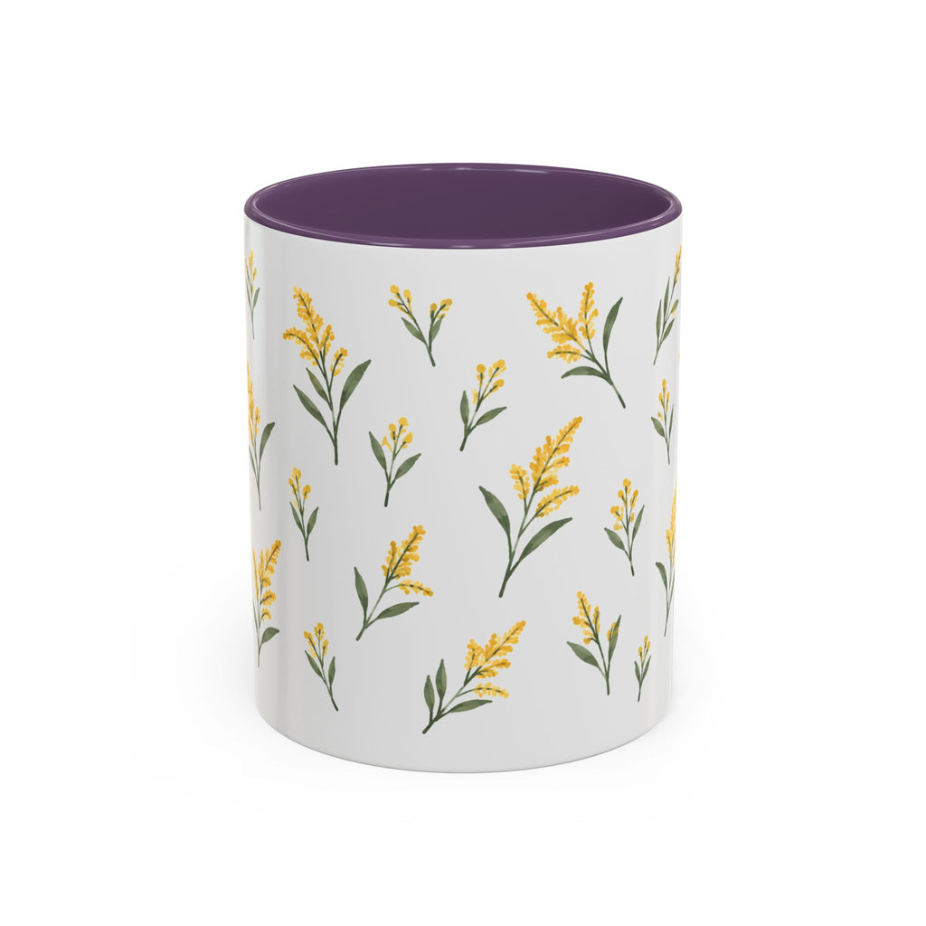 Nebraska Goldenrod Mug, State Flower Floral Coffee Cup, 11oz Botanical Gift