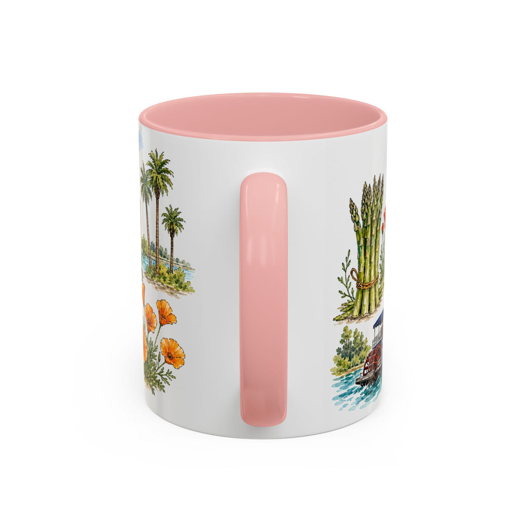 Stockton Illustrated Travel Mug | City Souvenir Accent Coffee Mug | 11oz 15oz Ceramic Cup