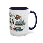 Dhaka Coffee Mug | Bangladesh Souvenir Travel Gift | Accent Color Ceramic 11oz 15oz