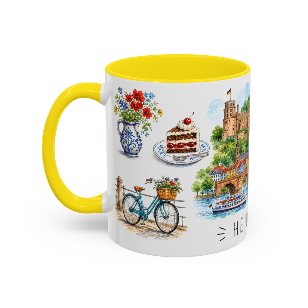 Heidelberg Illustrated Travel Mug | City Souvenir Accent Coffee Mug | 11oz 15oz Ceramic Cup