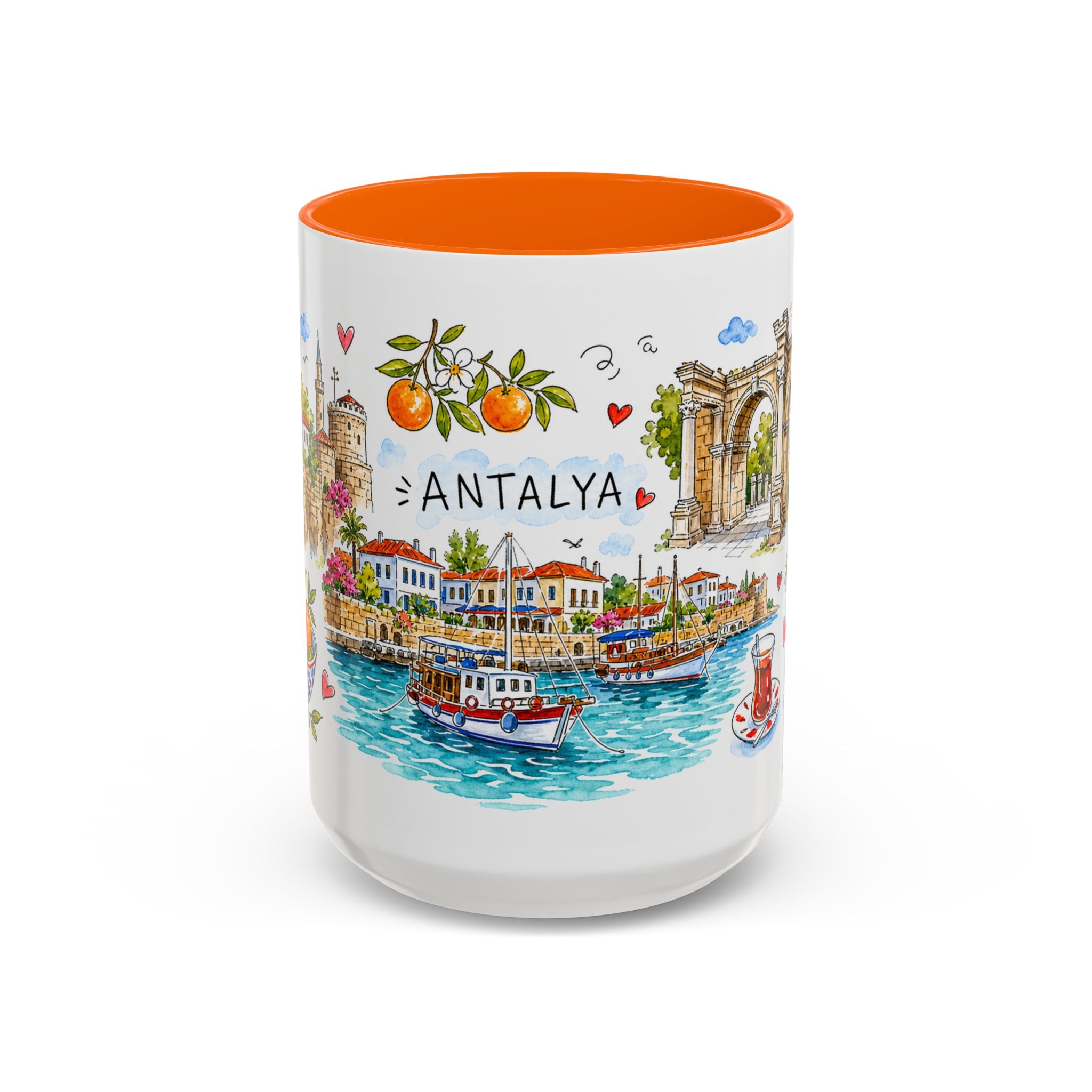 Antalya Travel Mug | European City Souvenir Accent Coffee Mug | 11oz 15oz Ceramic Cup