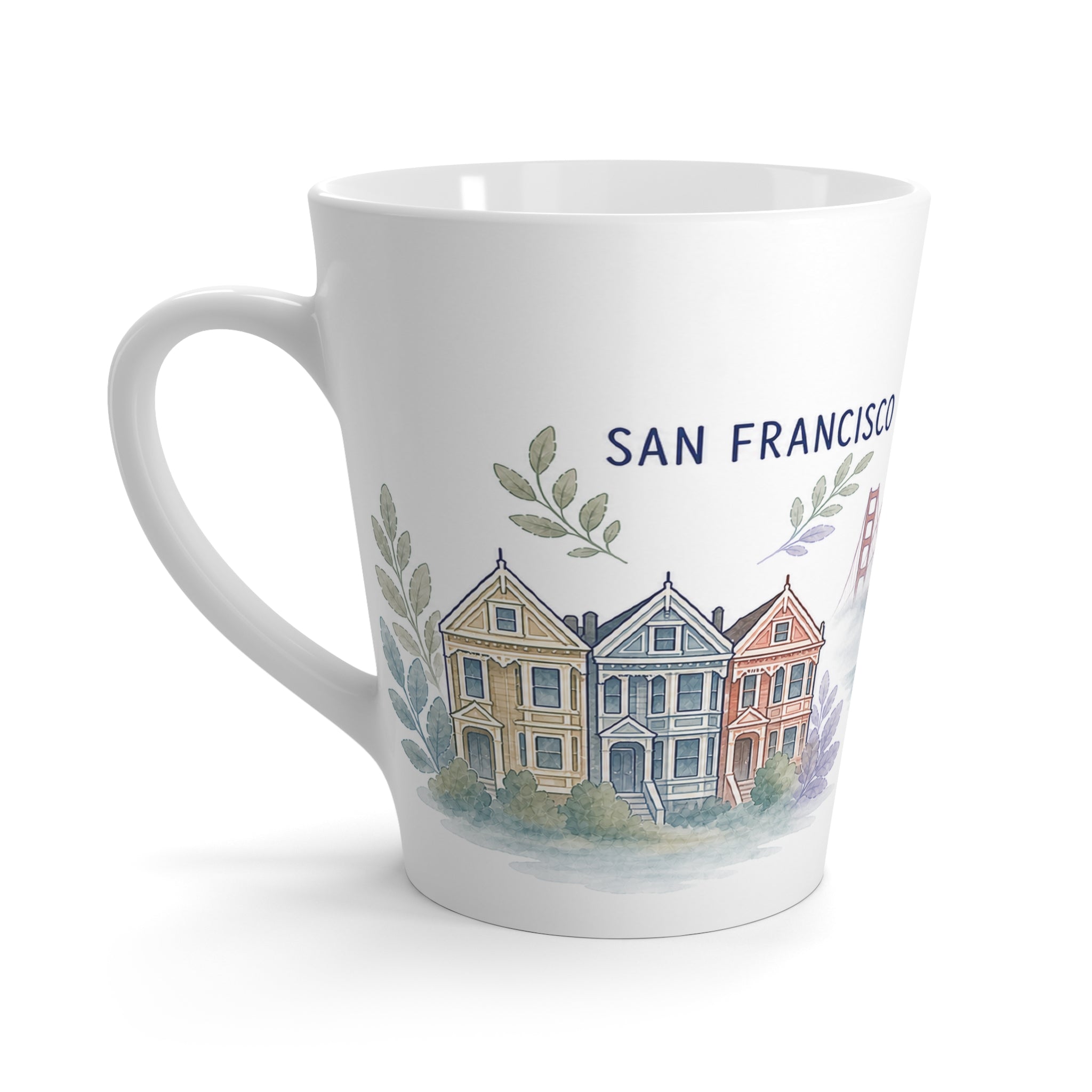San Francisco Latte Mug | Watercolor City Travel Mug | 12 oz Ceramic Souvenir Gift