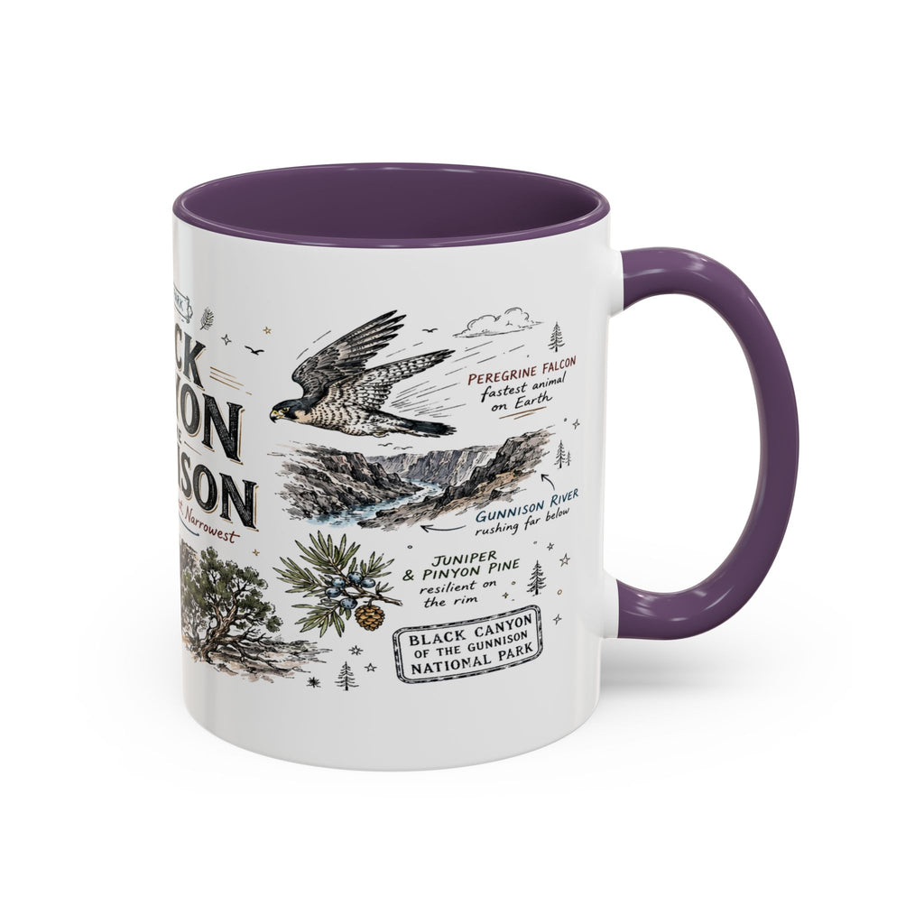 Black Canyon of the Gunnison National Park Coffee Mug | Colorado Deep Canyon Hiking Gift | Accent Color Ceramic 11oz 15oz