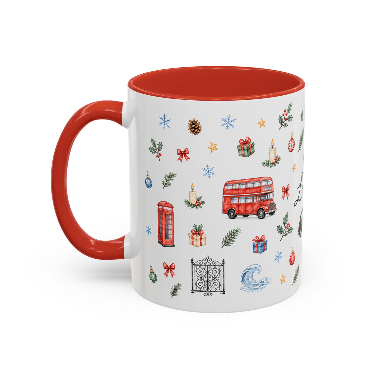 London Christmas Mug | Watercolor City Souvenir, Travel Memories, Ceramic Coffee Cup