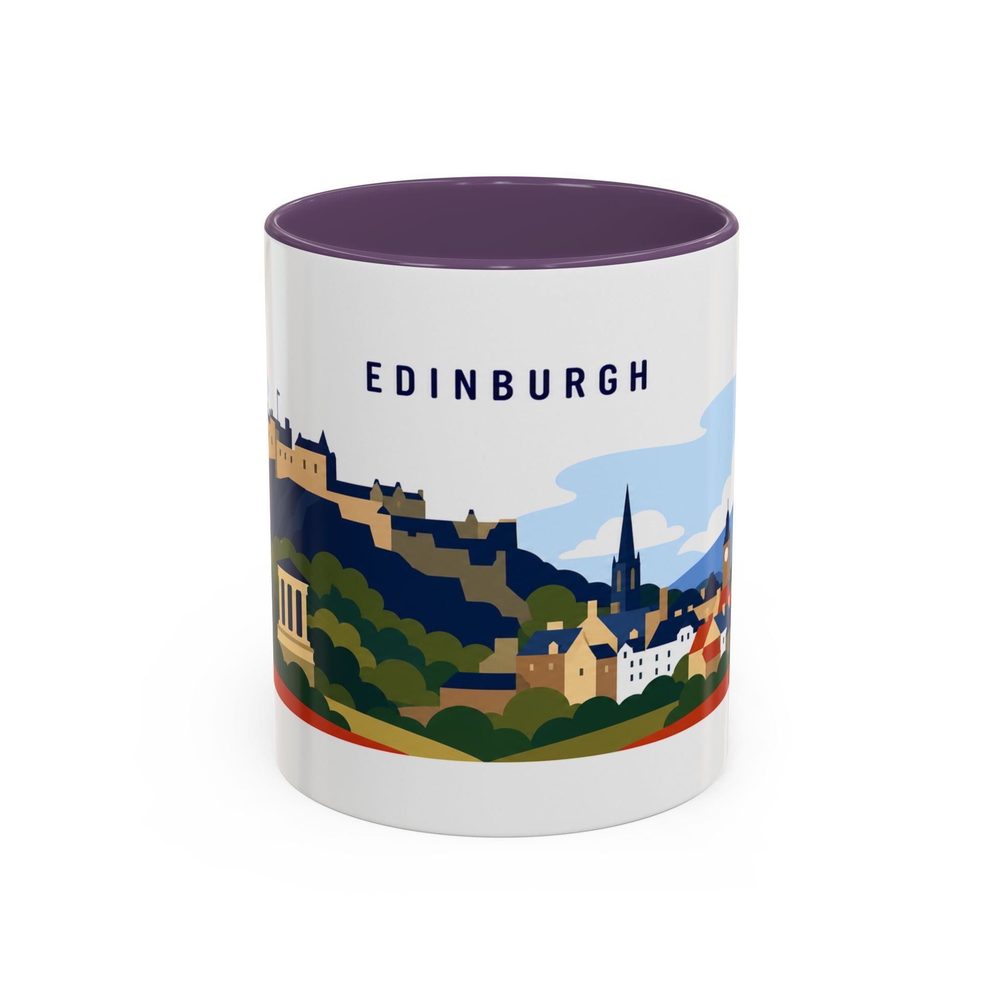 Edinburgh Coffee Mug | Travel Destination Souvenir Gift | Accent Color Ceramic 11oz 15oz