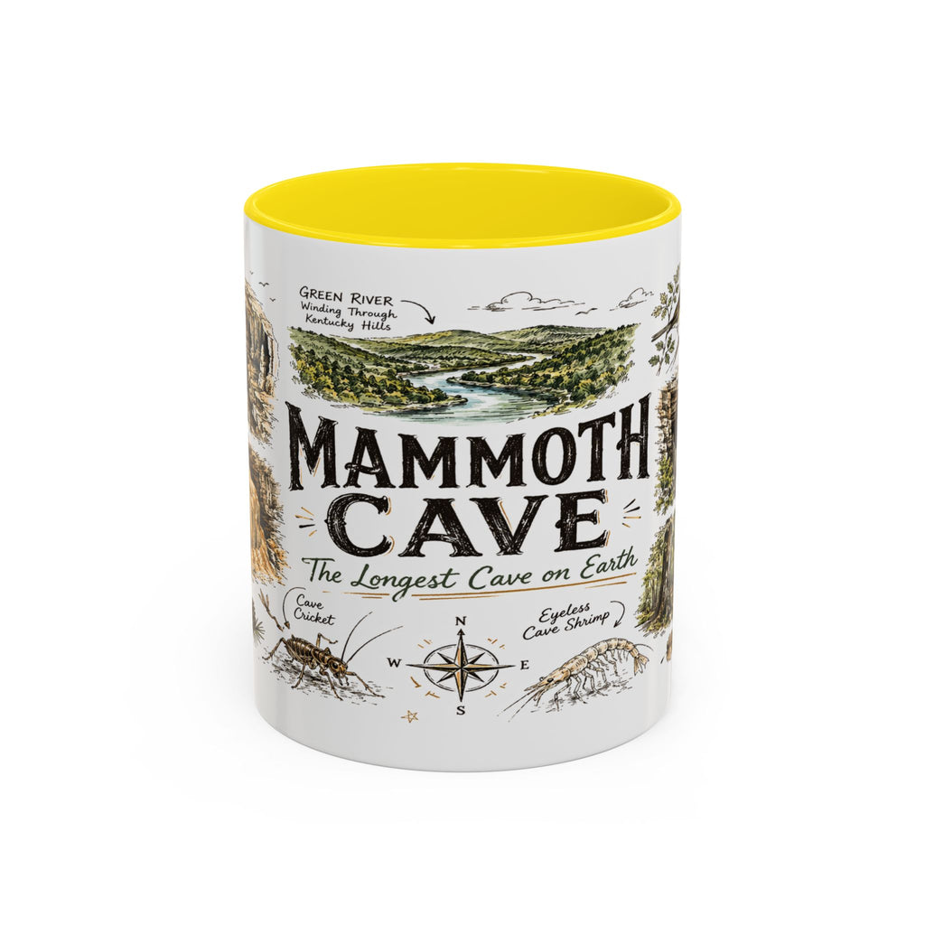 Mammoth Cave National Park Coffee Mug | Kentucky Cave Exploration Hiking Gift | Accent Color Ceramic 11oz 15oz