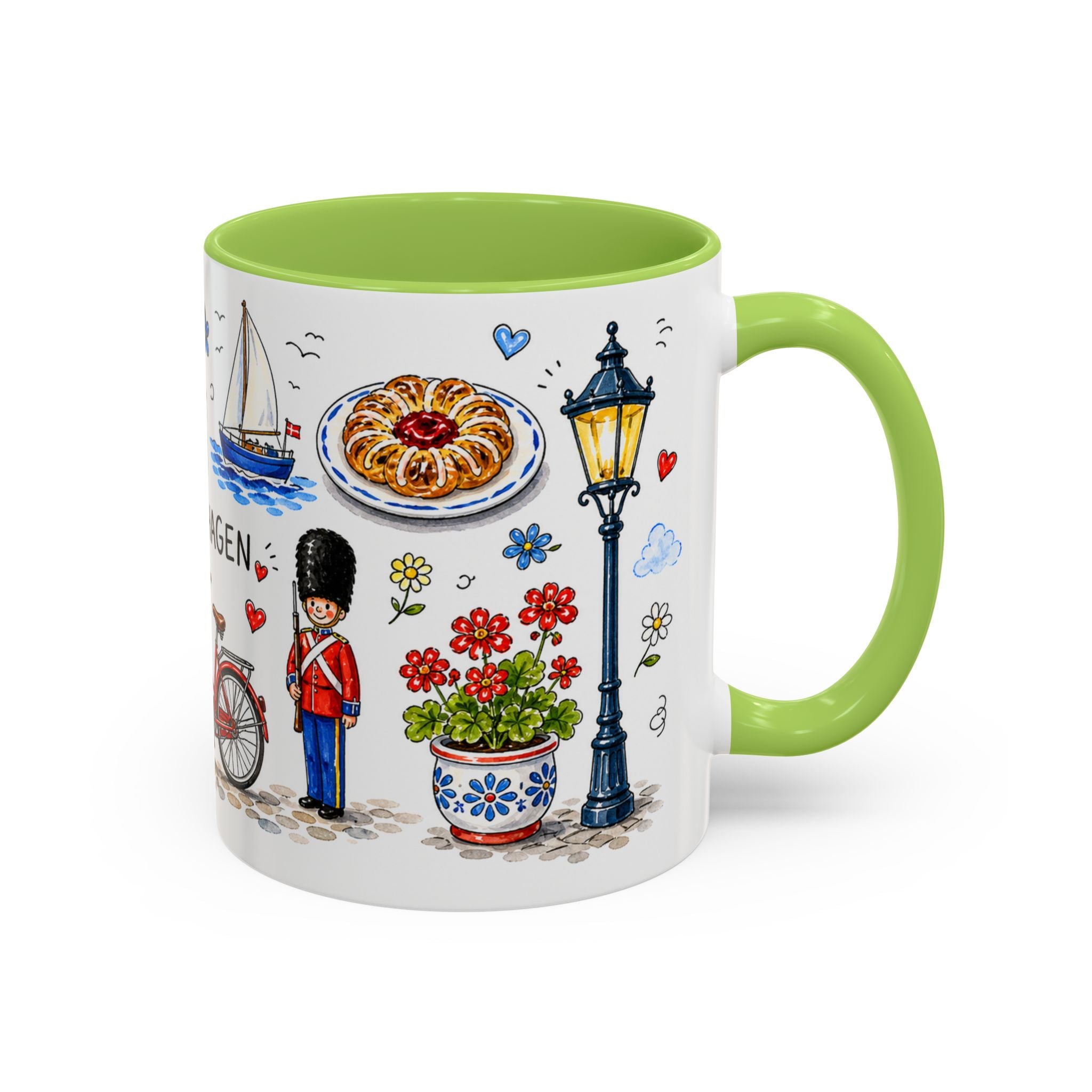 Copenhagen Travel Mug | European City Souvenir Accent Coffee Mug | 11oz 15oz Ceramic Cup