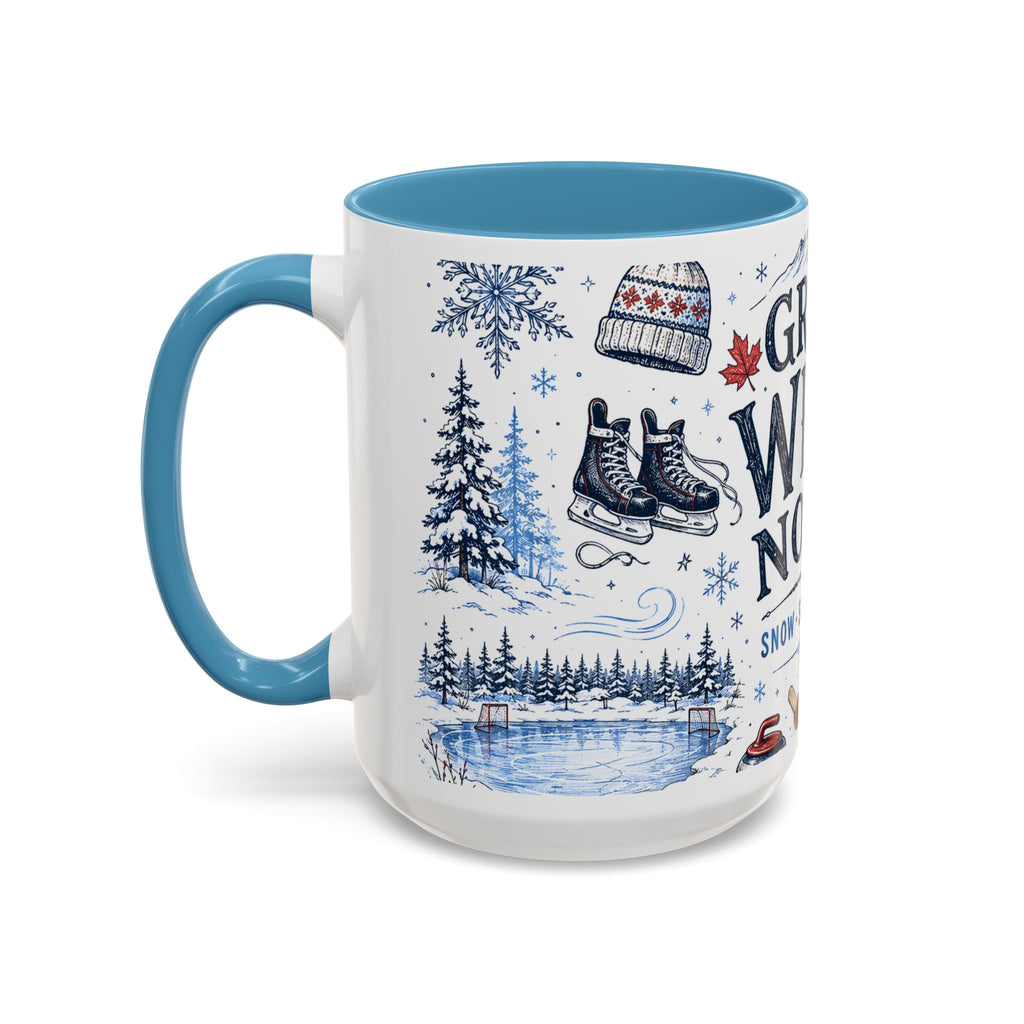 Great White North Coffee Mug | Canadian Pride Gift | Accent Color Ceramic 11oz 15oz