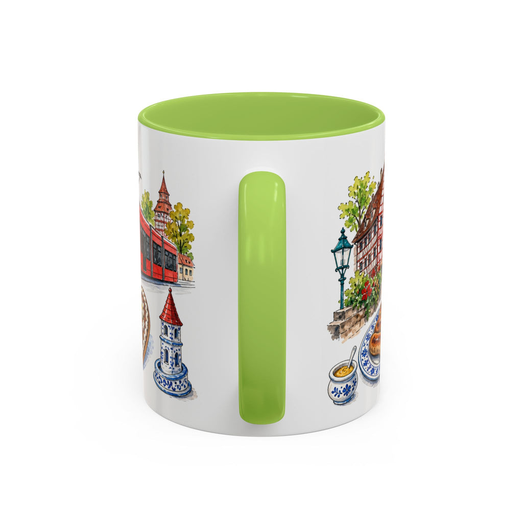 Nuremberg Illustrated Travel Mug | City Souvenir Accent Coffee Mug | 11oz 15oz Ceramic Cup