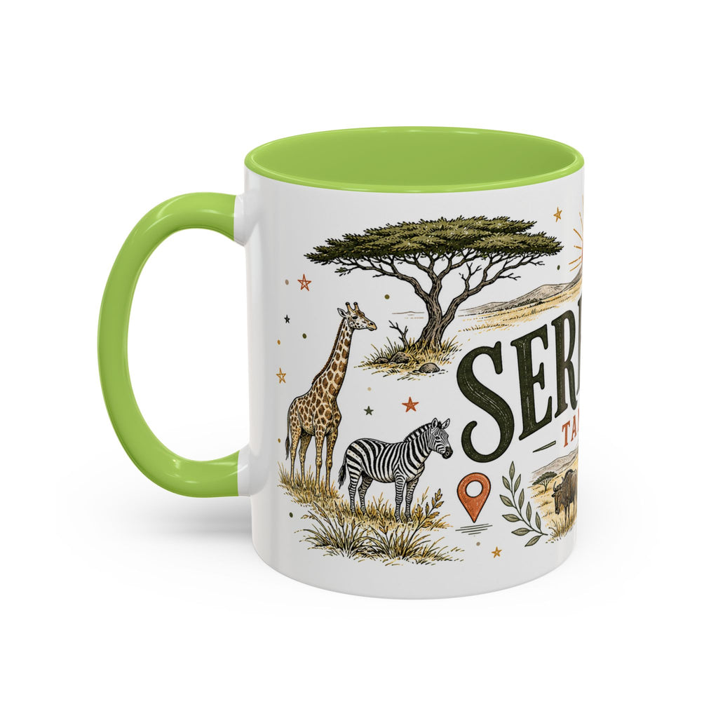 Serengeti Coffee Mug | Travel Destination Souvenir Gift | Accent Color Ceramic 11oz 15oz